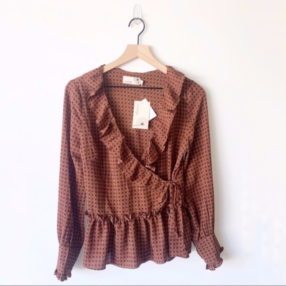 Everleigh Ruffle Wrap Blouse
